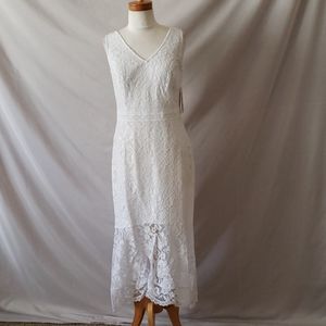 NEW Nanette Lepore White Midi Lace Dress